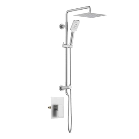 Kibi Cube Pressure Balanced 2-Function Shower Column with Rough In Valve - Brushed Nickel KSC404BN